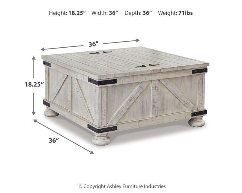 Carynhurst - Cocktail Table with Storage - Whitewash - R&R Furniture Gallery (Fountain Valley, CA)