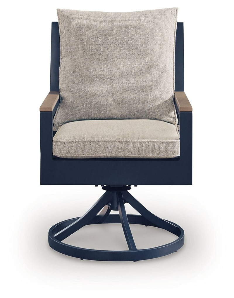 East Beach - Swivel Chair With Cushion (Set of 2) - Blue - R&R Furniture Gallery (Fountain Valley, CA)