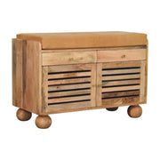 Shutter Shoe Rack With 2 Drawers - Beige - R&R Furniture Gallery (Fountain Valley, CA)