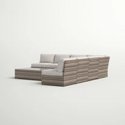 Comfortable Modern Patio Rattan Sectional Set With Cushions - R&R Furniture Gallery (Fountain Valley, CA)