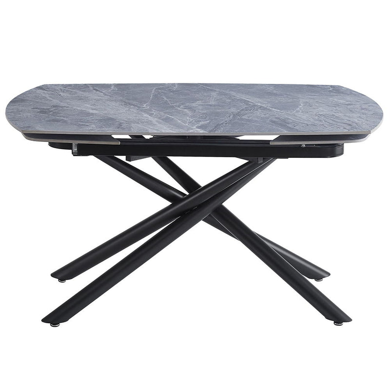 Hester - Ceramic Top Dining Table - Gray & Black - R&R Furniture Gallery (Fountain Valley, CA)