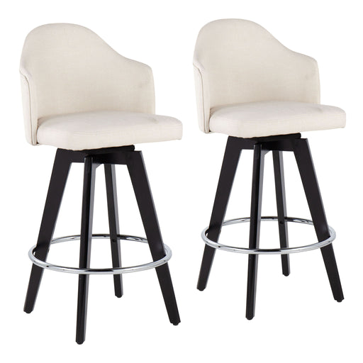 Set of two Lumi Source Ahoy contemporary fixed height counter stools with round footrests, featuring modern design and sleek finishes.
