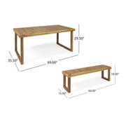 Outdoor Dining Set - Sandblast Natural Finish - R&R Furniture Gallery (Fountain Valley, CA)