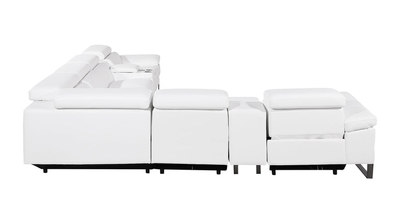 1246 - 8-Piece L-Shaped Modular Power Reclining Sectional With 3 Power Recliners And Power Headrests