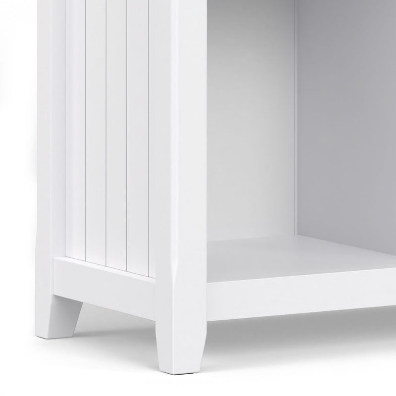 Simpli-Home Acadian handcrafted cube storage organizer with multiple compartments for versatile organization.