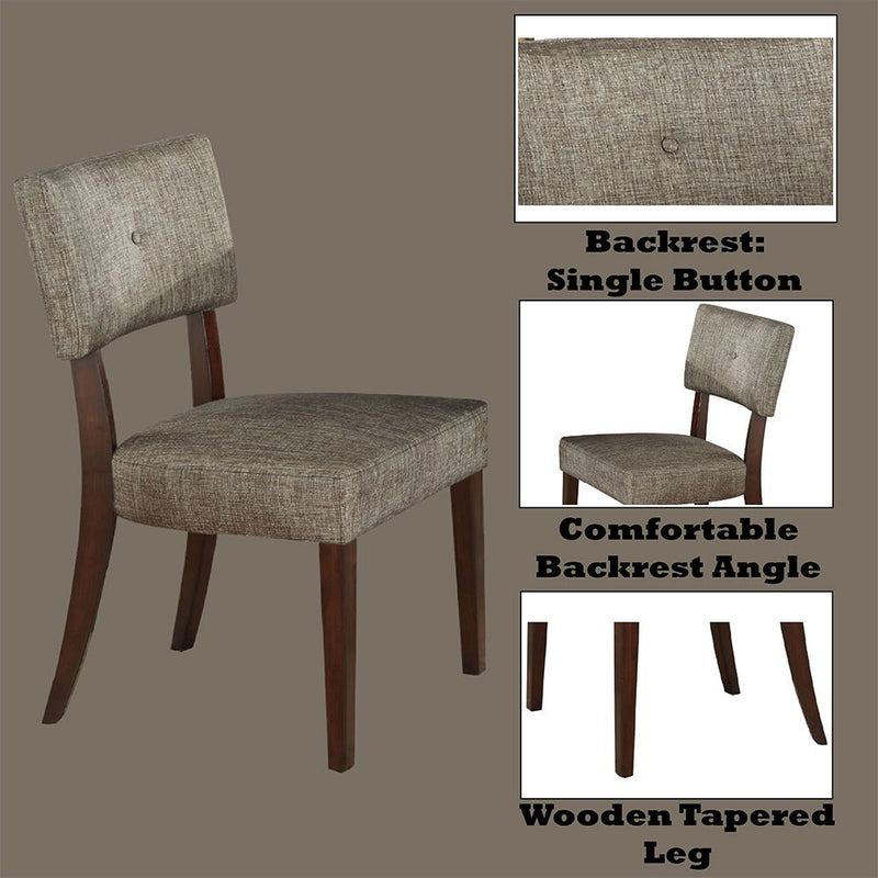 Drake - Side Chair (Set of 2) - Gray Fabric & Espresso - R&R Furniture Gallery (Fountain Valley, CA)