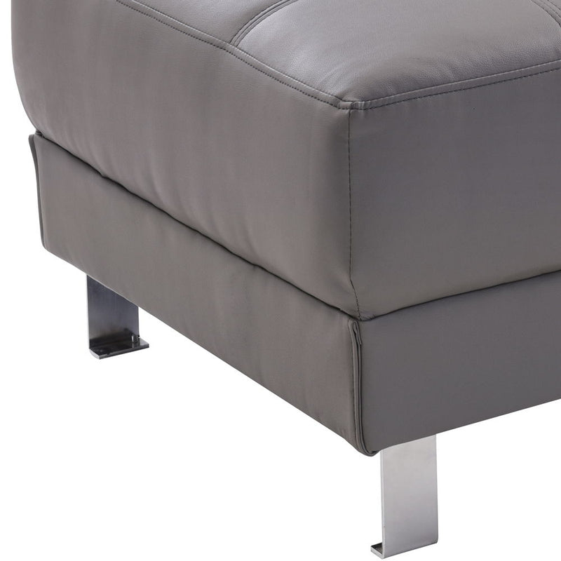 Contemporary upholstered ottoman by Glory Furniture, stylish living room accessory with soft fabric and modern design.