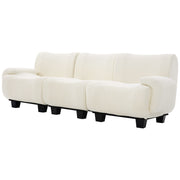 Noble House 3 seater sofa couch with curved armrests, stationary design, featuring plush upholstery and modern style.