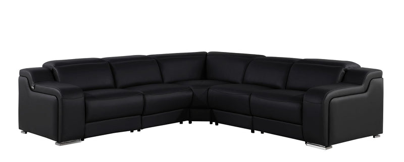 1116 - 5-Piece L-Shaped Sectional Sofa In With 3 Power Recliners & Power Headrests