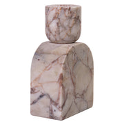 Marble Foundation Candle Holder - White Brown - R&R Furniture Gallery (Fountain Valley, CA)