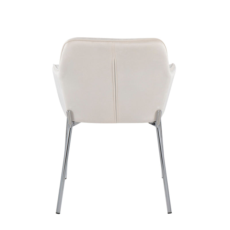 Pair of Lumi Source Daniella contemporary modern dining chairs with sleek design and neutral upholstery, set of two.