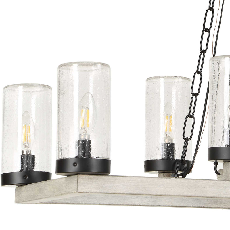 Edgecomb - 10 Light Indoor-Outdoor Chandelier - Black / Gray