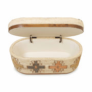 Olivier - Cotton Oval Storage Ottoman - Beige - R&R Furniture Gallery (Fountain Valley, CA)