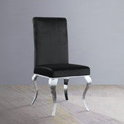 Fabiola - Side Chair (Set of 2) - Black Fabric & Stainless Steel - R&R Furniture Gallery (Fountain Valley, CA)
