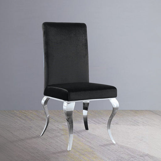 Fabiola - Side Chair (Set of 2) - Black Fabric & Stainless Steel - R&R Furniture Gallery (Fountain Valley, CA)