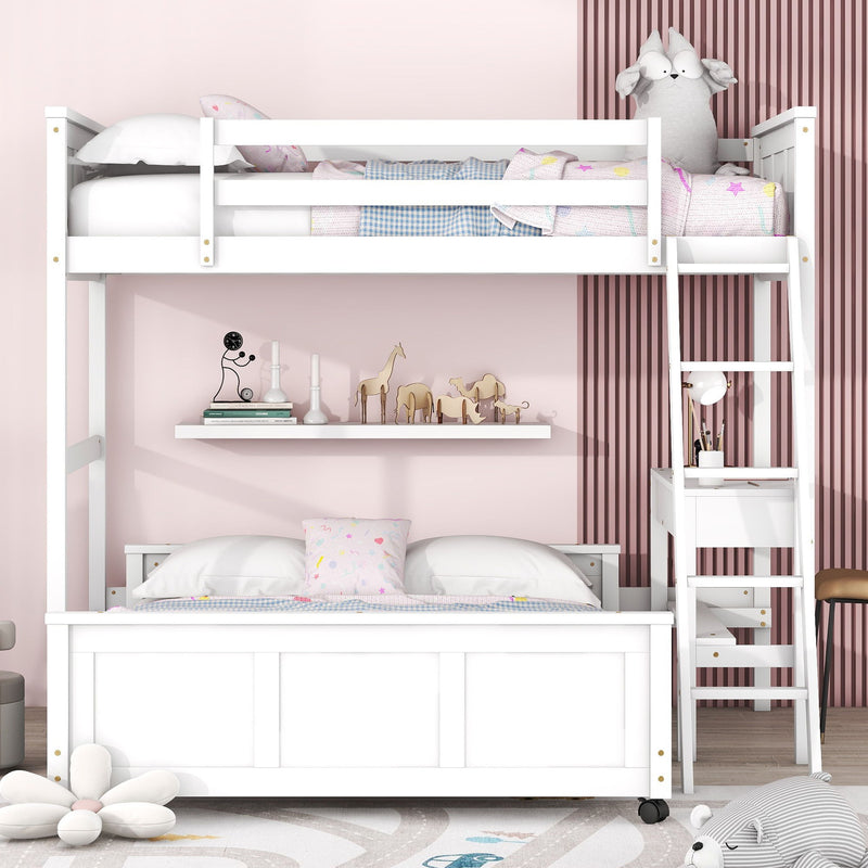 Full Over Full Bunk Bed With Desk - R&R Furniture Gallery (Fountain Valley, CA)