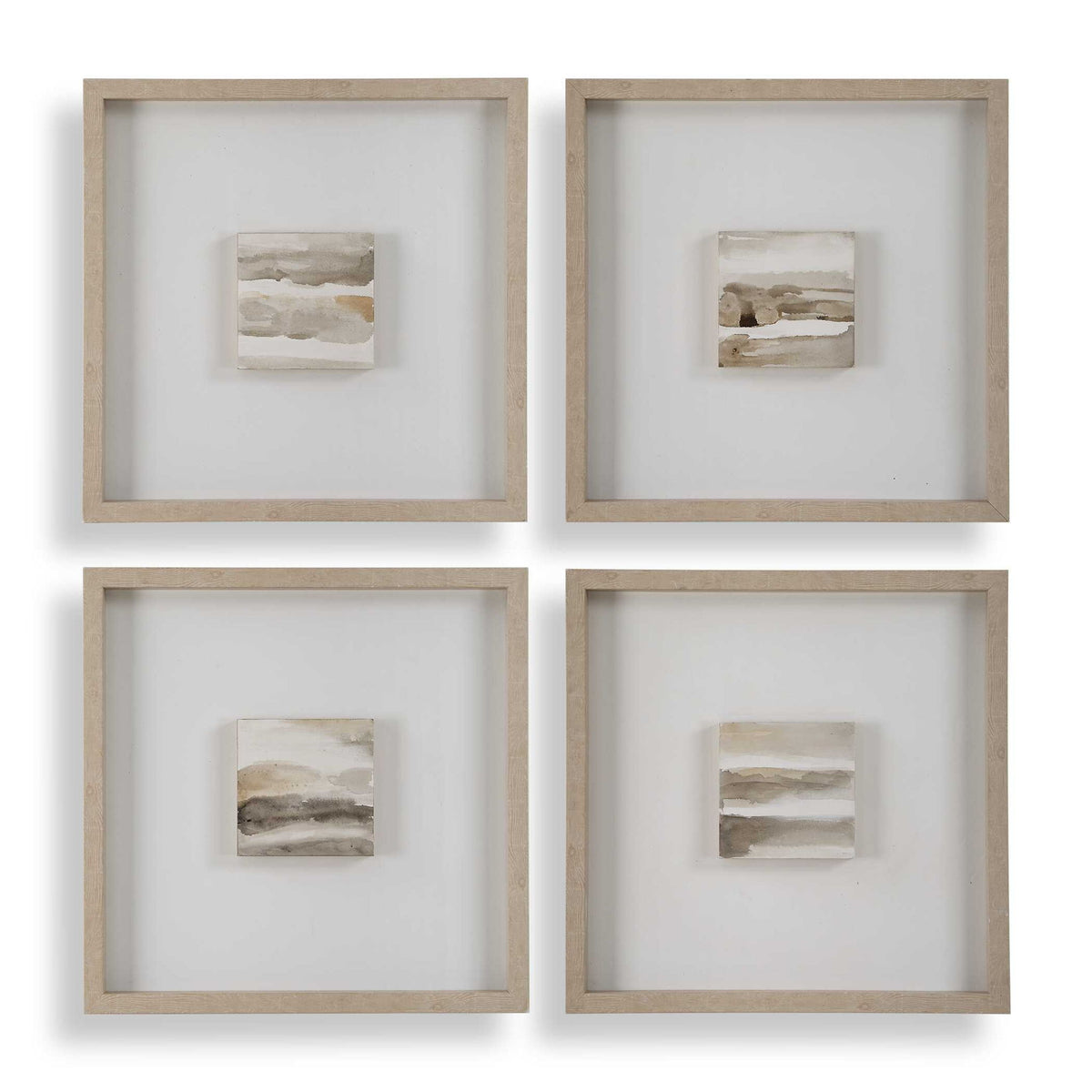 Studying Sepia - Hand Painted Canvases (Set of 4) - Light Brown