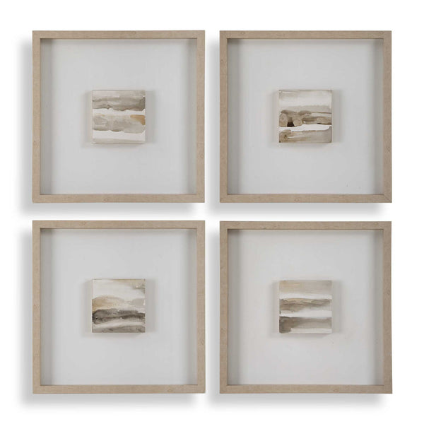 Studying Sepia - Hand Painted Canvases (Set of 4) - Light Brown