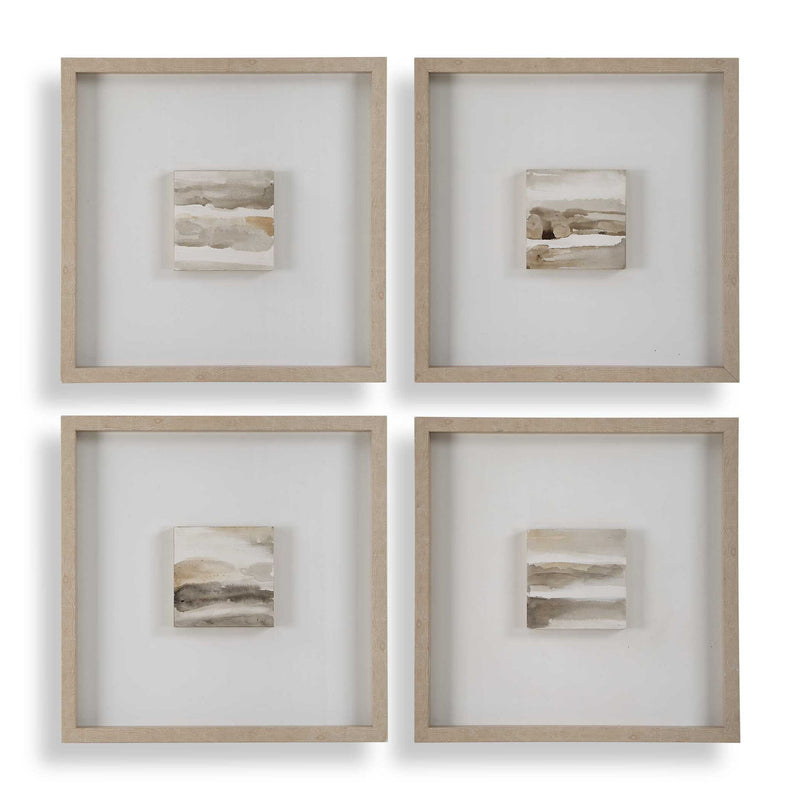 Studying Sepia - Hand Painted Canvases (Set of 4) - Light Brown