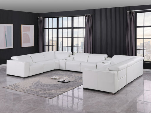 1208 - 10 Piece U Shaped Leather Sectional With 4 Power Recliners & Power Headrest - R&R Furniture Gallery (Fountain Valley, CA)