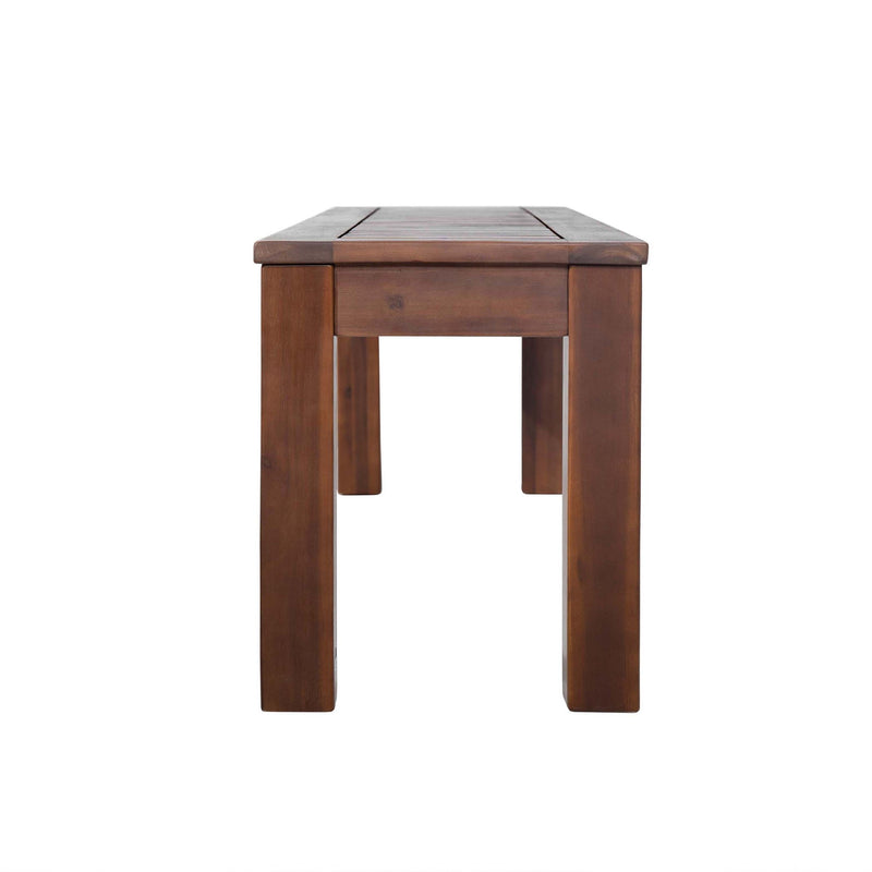 Acacia Wood Outdoor Bench With Beautiful Slat Paneling - Dark Brown - R&R Furniture Gallery (Fountain Valley, CA)
