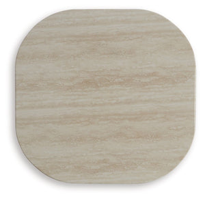Kimora - Square End Table - Beige / Dark Brown - R&R Furniture Gallery (Fountain Valley, CA)