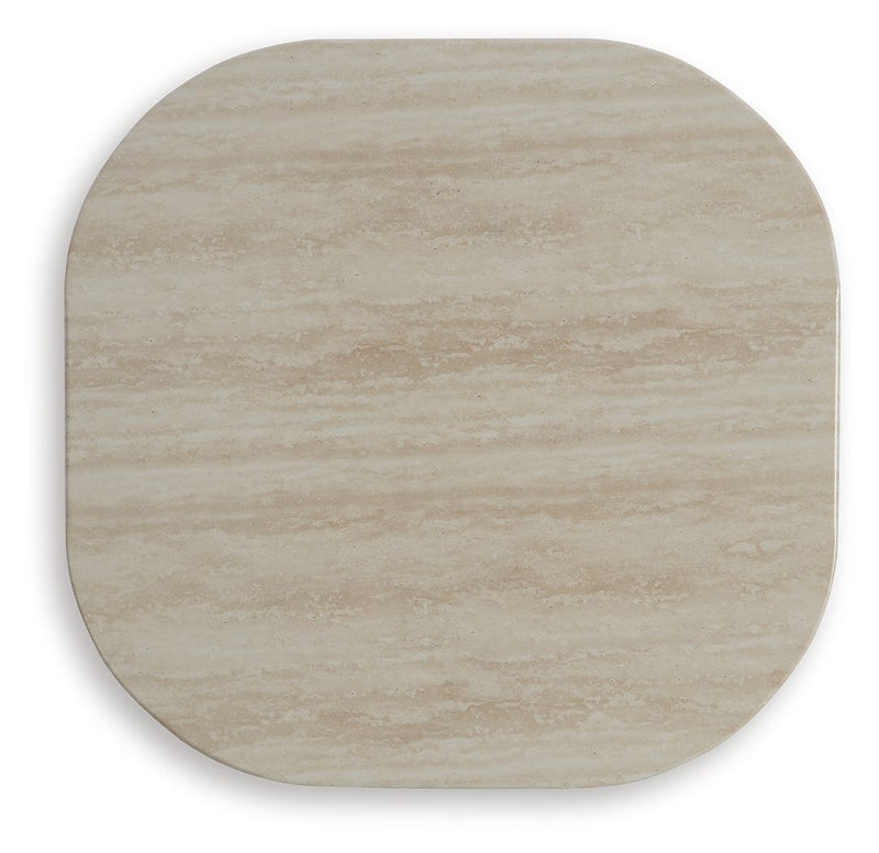 Kimora - Square End Table - Beige / Dark Brown - R&R Furniture Gallery (Fountain Valley, CA)