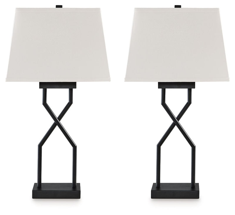Brookthrone - Metal Table Lamp (Set of 2) - Black - R&R Furniture Gallery (Fountain Valley, CA)