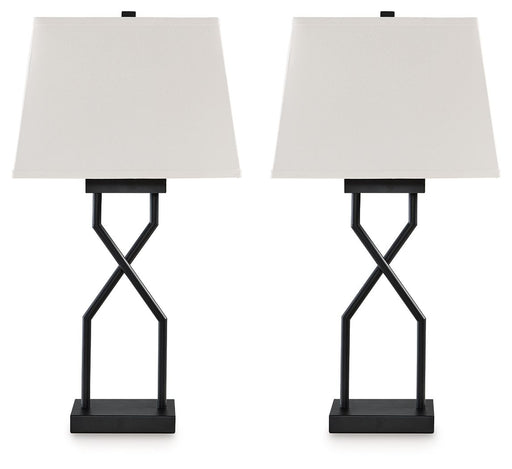 Brookthrone - Metal Table Lamp (Set of 2) - Black - R&R Furniture Gallery (Fountain Valley, CA)