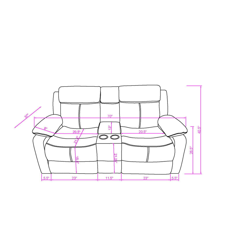 Blanche - Console Reclining Loveseat With LED Lights And Speakers - R&R Furniture Gallery (Fountain Valley, CA)