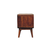 Curved Double Slot Media Unit - Dark Brown - R&R Furniture Gallery (Fountain Valley, CA)