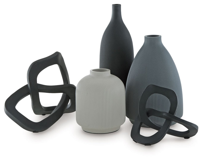 Leithick - Accessory Set (Set of 5) - Black / Tan / Gray - R&R Furniture Gallery (Fountain Valley, CA)