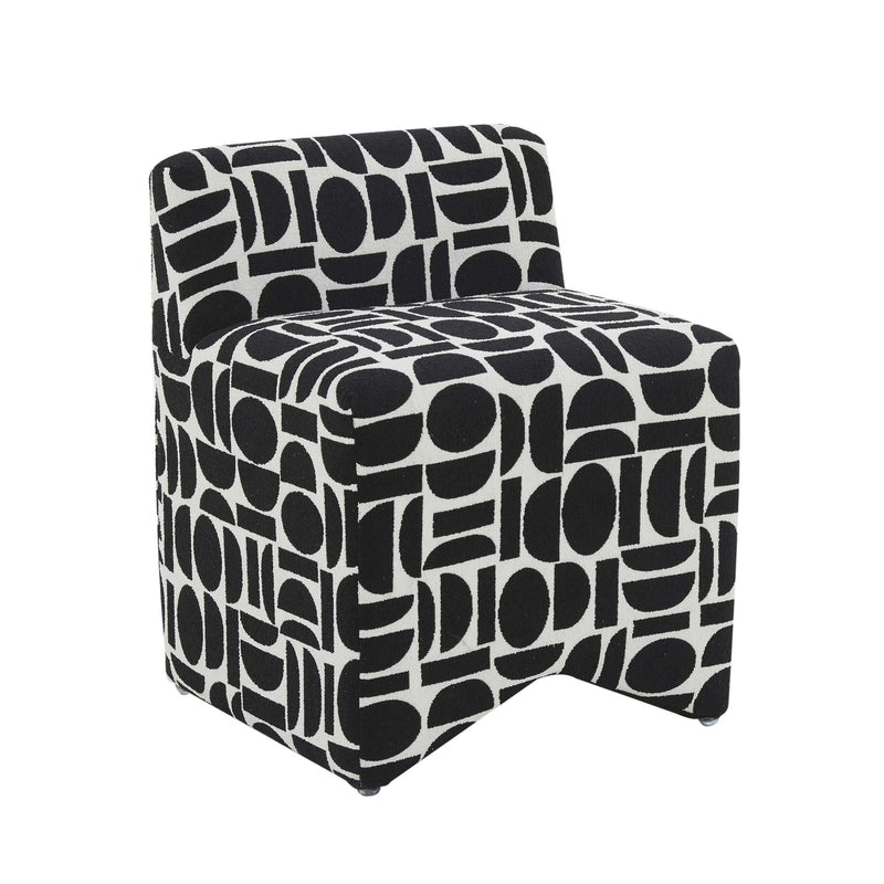 Pippa - Geometric Jacquard Weave Stool - R&R Furniture Gallery (Fountain Valley, CA)