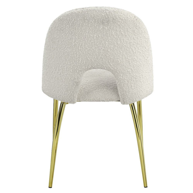 Fadri - Side Chair (Set of 2) - Teddy Sherpa & Mirrored Gold - R&R Furniture Gallery (Fountain Valley, CA)