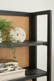 Abyard - Bookcase - Black / Natural - R&R Furniture Gallery (Fountain Valley, CA)