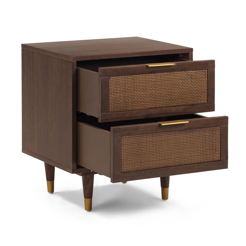 TOV Furniture Sierra accent nightstand with a sleek modern design, featuring a smooth surface and minimalist style.