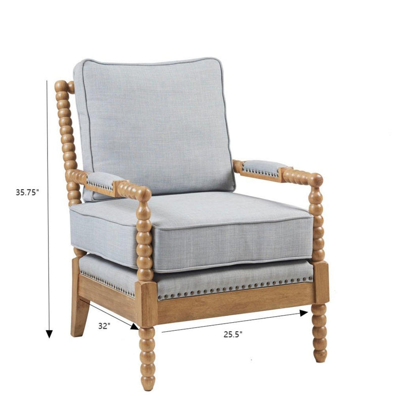 Arm Chair With Open Back Spindle Design, Padded Armrests - R&R Furniture Gallery (Fountain Valley, CA)