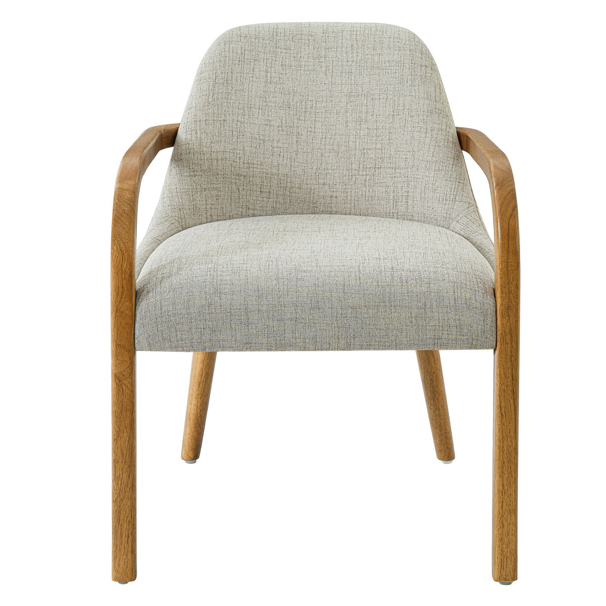 Dining Indoor Upholstered Armchairs (Set of 2) - Beige / Light Oak