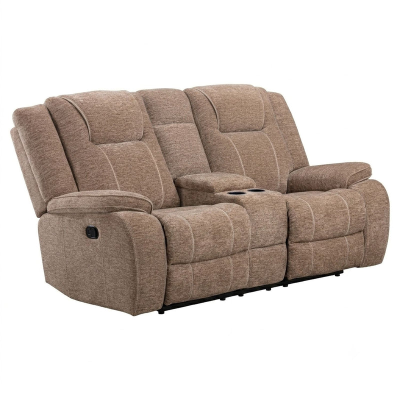 Bruno - Manual Console Loveseat - Plush Tobacco
