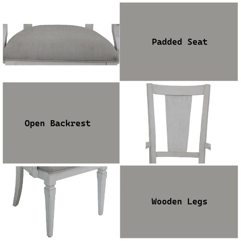 Katia - Arm Chair (Set of 2) - Light Gray Linen & Weathered White - R&R Furniture Gallery (Fountain Valley, CA)