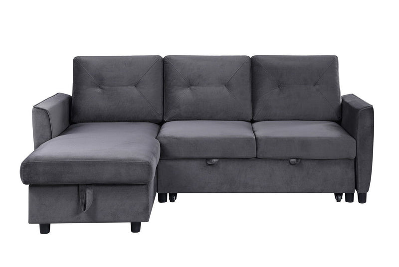 Hudson - Reversible Sleeper Sectional Sofa With Storage Chaise - Dark Gray - R&R Furniture Gallery (Fountain Valley, CA)