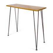 Outdoor Bar Table With Wood Tabletop And Iron Hairpin Legs - Black / Teak - R&R Furniture Gallery (Fountain Valley, CA)