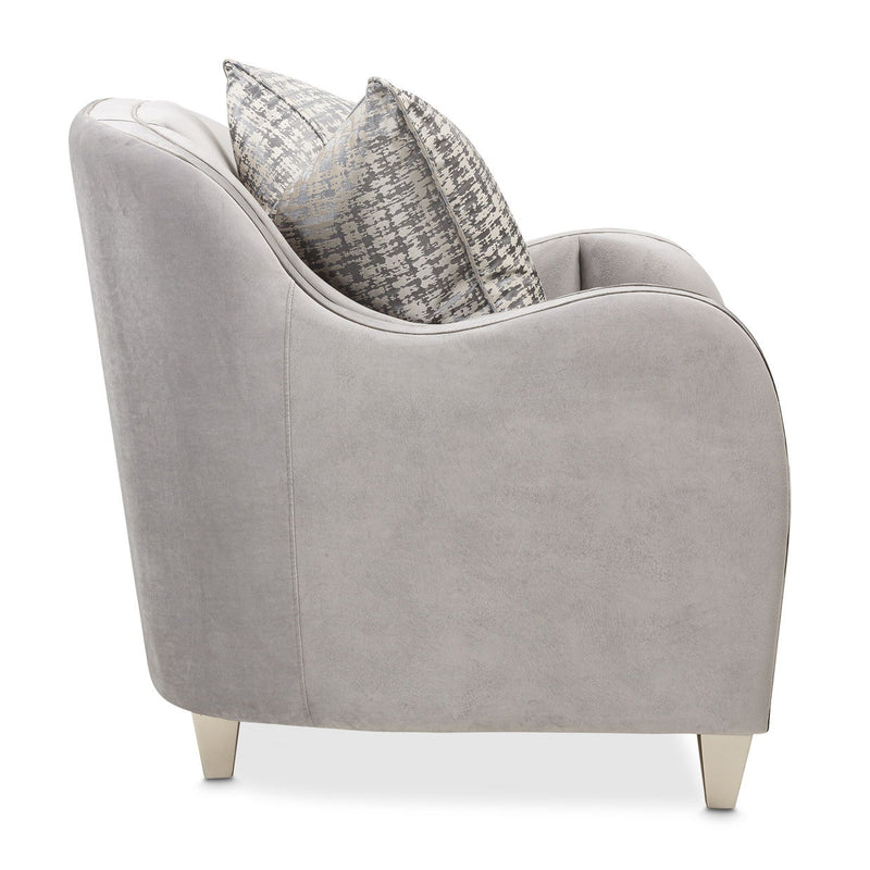 Roxbury Park - Velvet Matching Chair - Steel / Slate - R&R Furniture Gallery (Fountain Valley, CA)