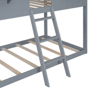 Twin Over Twin Bunk Bed With Roof, Window, Guardrail, Ladder - R&R Furniture Gallery (Fountain Valley, CA)