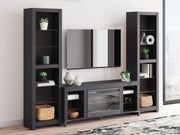 Cayberry - 3-Piece Entertainment Center With Electric Fireplace - Black - R&R Furniture Gallery (Fountain Valley, CA)