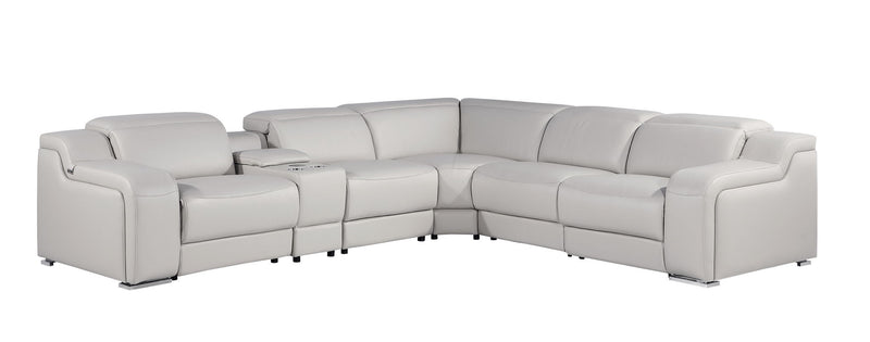 1116 - Power Reclining Italian Leather Sectional - R&R Furniture Gallery (Fountain Valley, CA)