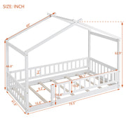 Bed House Bed Frame With Fence - R&R Furniture Gallery (Fountain Valley, CA)