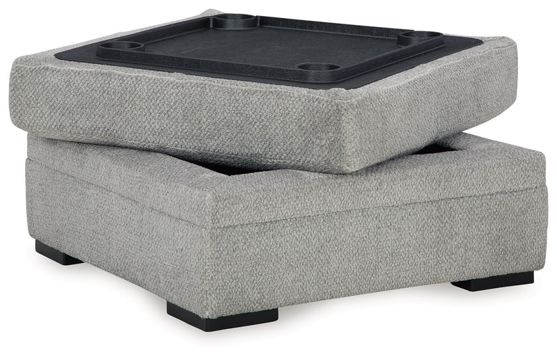Casselbury - Ottoman With Storage - Cement - R&R Furniture Gallery (Fountain Valley, CA)
