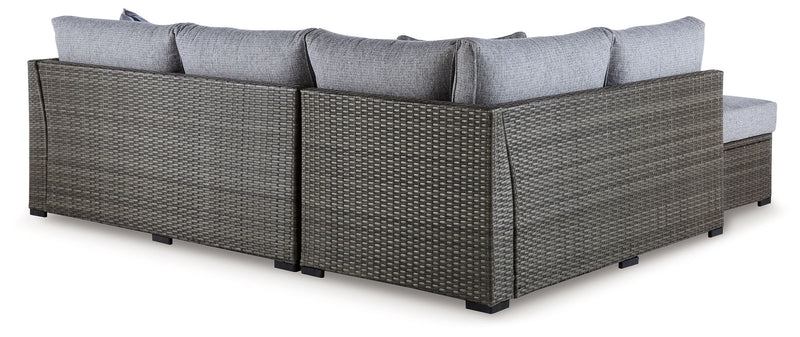 Petal Road - Loveseat Sectional, Ottoman, Table Set (Set of 4) - Gray - R&R Furniture Gallery (Fountain Valley, CA)