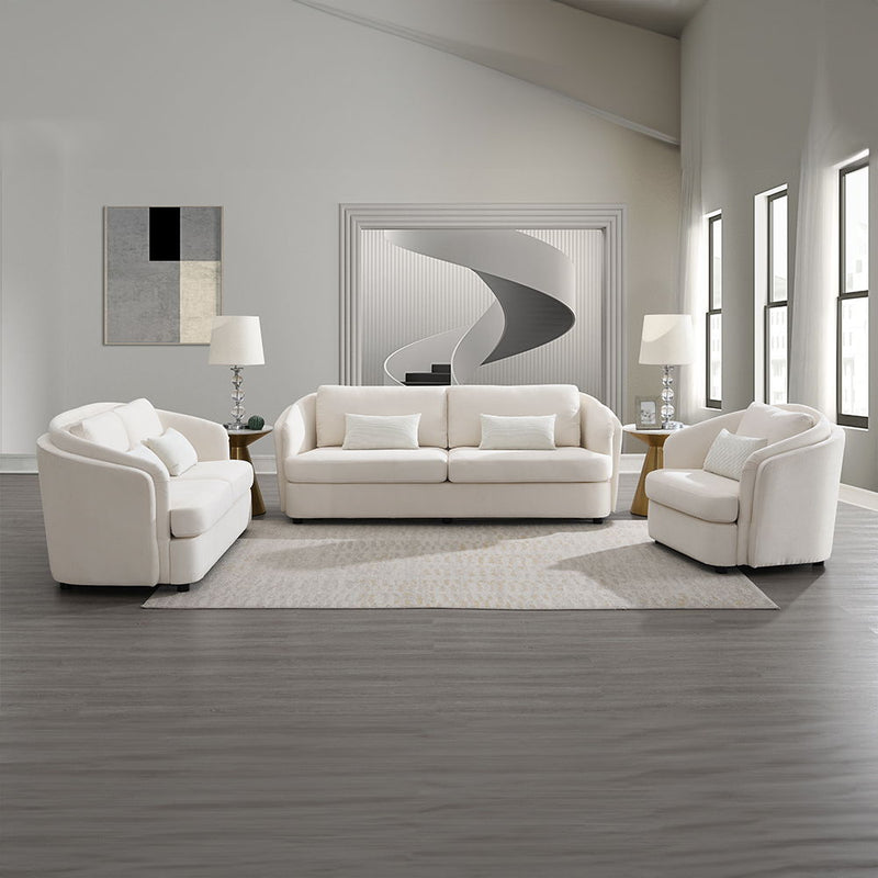 Mariko - Sofa With 2 Pillows - Beige Linen - R&R Furniture Gallery (Fountain Valley, CA)